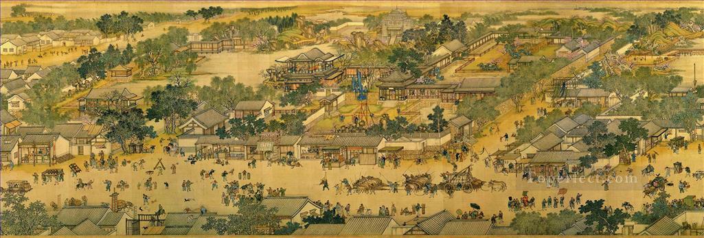 Zhang zeduan Qingming Riverside Seene part 3 traditional Chinese Oil Paintings